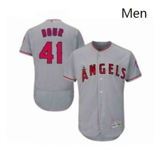 Mens Los Angeles Angels of Anaheim 41 Justin Bour Grey Road Flex Base Authentic Collection Baseball Jersey
